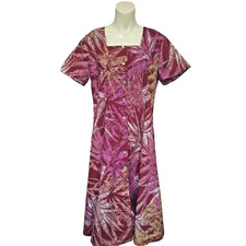 Tiki Togs Fiji medium maxi dress vintage Hawaiian mother pearl Resortcore 80s