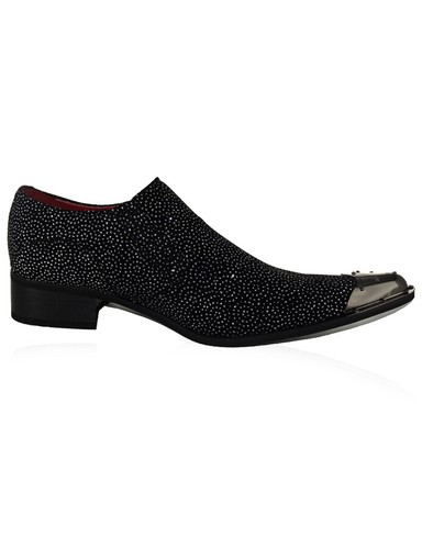 Mens black leather lined metal - leather,