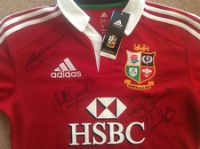 Signed British Lions Rugby Shirt Gareth Edwards Jonathan Davies Gavin Hastings