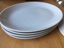 Dining plates Genware Porcelain Oval Plates 28x21 cams pack of 5