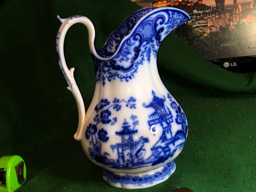 Antique blue white jug - blue,