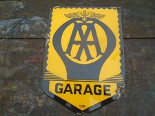 Vintage style AA Garages enamel advertising sign, classic cars, mancave