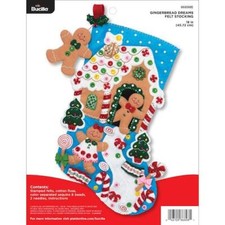 Bucilla 18" Felt Christmas Stocking Kit - Gingerbread Dreams
