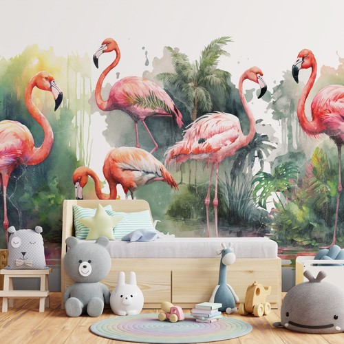 Jungle flamingos leaves kinder - jungle,