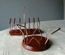 Vintage Retro Toast Rack & Jam Holder, Wyncraft Teak & Wire Breakfast Set