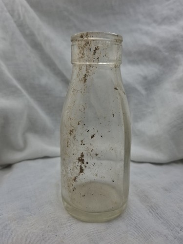 Antique glass milk bottle 14cm - antique,