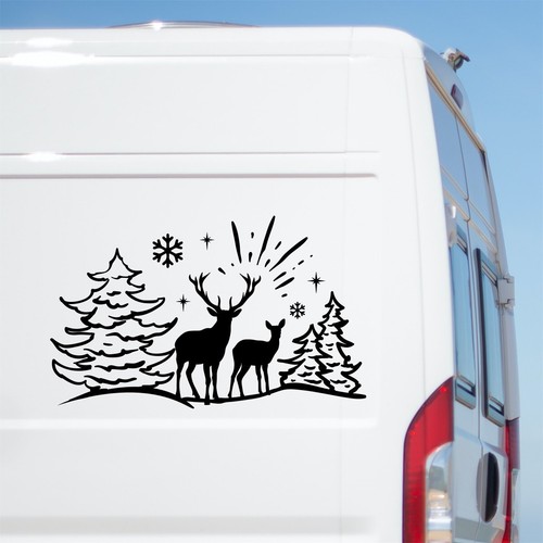 Deer stag forest winter - stag,