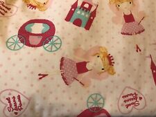 White/Pink Princess Girl's Blackout Bedroom Curtains Pair 168 x 183 cm/66 x 77" 