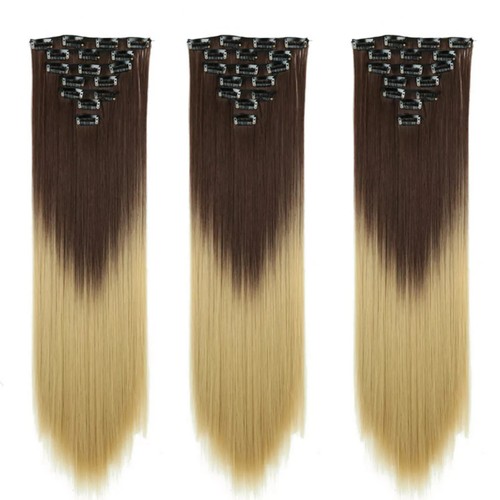 Ombre clip hair extensions - clip, in