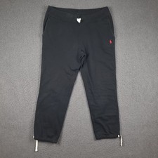 POLO RALPH LAUREN Joggers Mens L Large Black Straight Relaxed Baggy Sweatpants