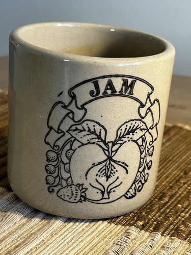 Vintage rustic stoneware jam - vintage,