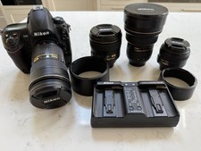 Nikon D3S Body + Nikkor lenses: 14-24,24-70,50,85 + 2x Batteries + Charger
