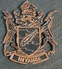 Old African Badge INYANGA Heraldic Emblem Colonial-Era Regimental Crest Rhodesia