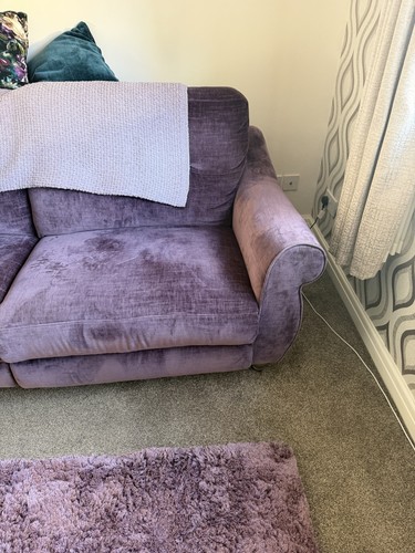 Purple blended fabric sofa - fabric,