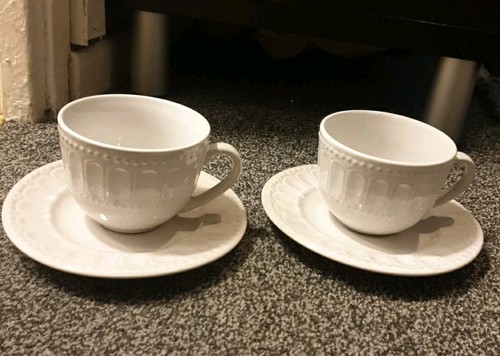 White cup and saucer set - and, set,set