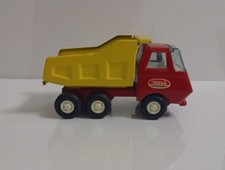 Tonka Dump Truck Vintage Red Yellow Pressed TONKA Steel 1970's Tipper Metal Toy