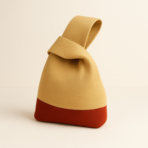 Knotted linen tote bag - knotted,