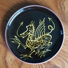 Vintage Welsh Tenby Pottery Slipware Dragon Plate