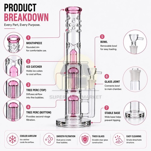 Glass bong - bong, water