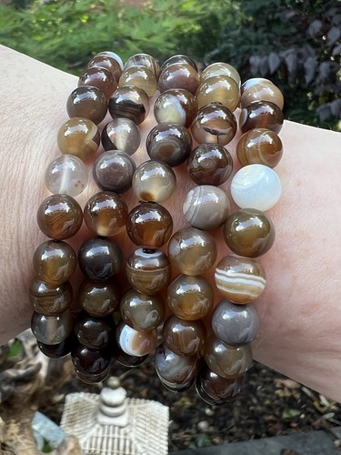 Brown banded agate crystal - ,