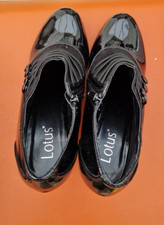 Lotus Black Leather Ankle