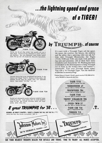 1956 triumph tiger t110 t100 - tiger,