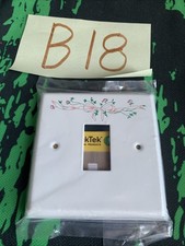 ElekTek White Light Switch Metal Cover Finger Plate No Wiring Single