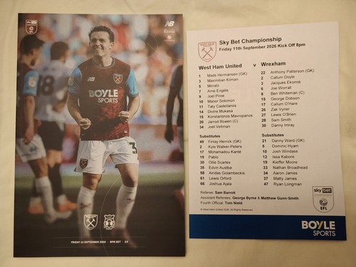West ham united wrexham - ham, v
