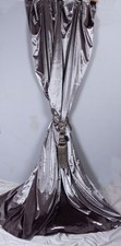 Door Curtain Divante satin pencil pleat Opaque lined curtain. 86" x 90" Silver