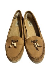 UGG Suzette Woven Tassle Boat Loafers in Chestnut UK 7.5
