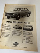 Original 1972 Datsun 1200 Sunny Range Magazine Advert Poster Man Cave Retro