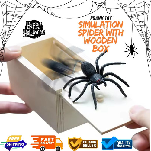 Wooden prank spider scare - wooden,