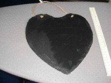 Large 25cm Handmade Slate Hanging Heart Chalkboard Blackboard Shabby Chic