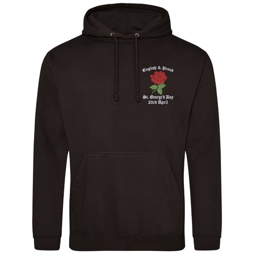 Embroidered english rose - embroidered,