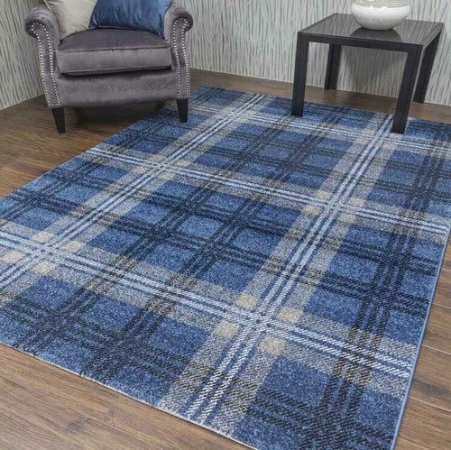 Blue rugs hall runners - blue, thick