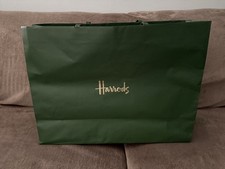 Harrods Paper Gift Bag | Shopping Tote | Dark Green | XXL W60xH44.5xD20cm 