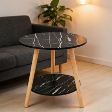 Wooden Small Round Sofa Side