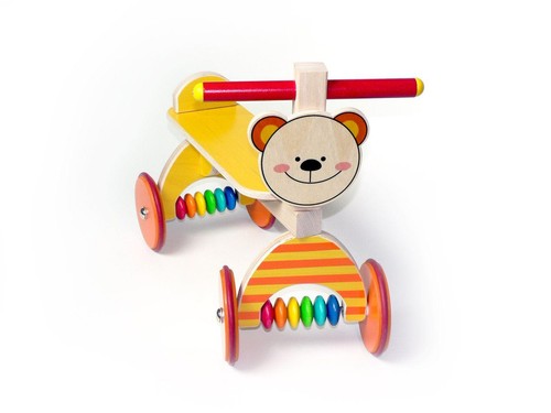 Wooden toy teddy - bear, yellow