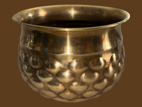 Vtg repousse brass planter - brass,