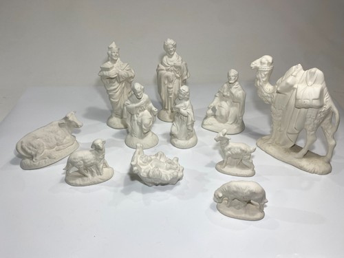 Vintage ceramic nativity set - vintage,