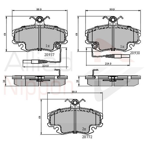 Brake pads set - brake, for