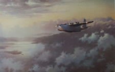 RAF WW2 Short Sunderland Flying Boat Print Evening Patrol by artist John Young