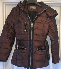 Ladies Burgundy Coat From South Size 14 Belt Buckle Broken