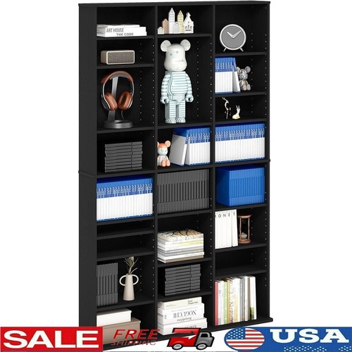 Wood media storage shelf - wood,