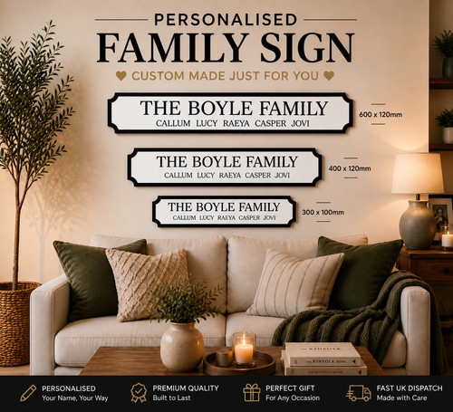 Personalised family name - name, sign