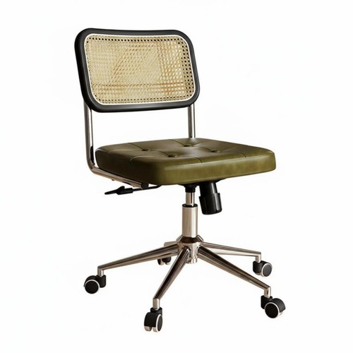 Rattan back swivel chair retro - rattan,