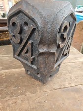 Railway cast iron 3/4 milepost top Railwayana 