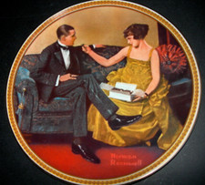 FLIRTING IN THE PARLOR NORMAN ROCKWELL Society Plate FIRST EDITION 1983 KNOWLES