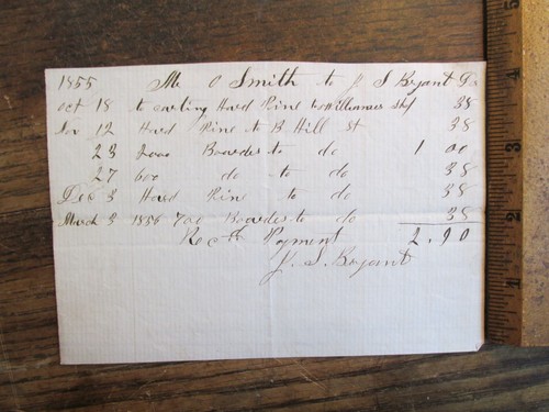 Antique ephemera 1855 - 1855, receipt