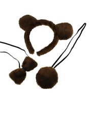 Fancy Dress Instant Brown Bear Kit - Ears, Nose, Bow Tie Set, World Book Day
